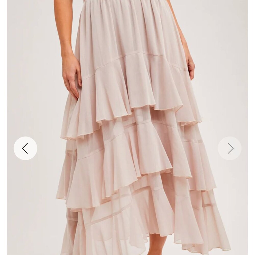 Bluivy tiered ruffled maxi skirt